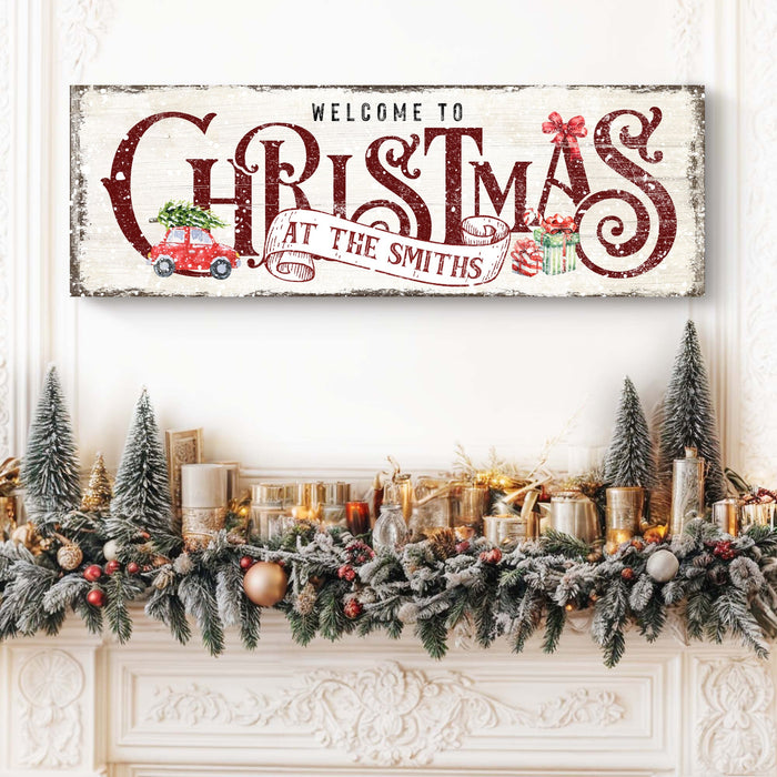 Family Welcome To Christmas Sign II by Tailored Canvases