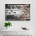 Where Love Grows And Laughter Flows Family Farm Names Sign by Tailored Canvases