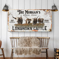 Personalized Long Horn Cattle Sign II by Tailored Canvases
