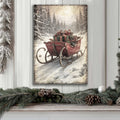 Vintage Christmas Sleigh Sled Wall Art IV by Tailored Canvases