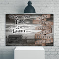 Where Love Grows And Laughter Flows Family Farm Names Sign by Tailored Canvases