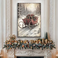 Vintage Christmas Sleigh Sled Wall Art IV by Tailored Canvases