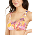 Hula Honey Turmeric Multi Juniors Palm Play Printed Bikini Swim Top, Us X-Small by Vanessa Jane