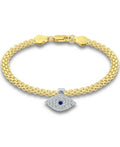 Giani Bernini Cubic Zirconia Evil Eye Charm Bismark Chain Bracelet by Vanessa Jane