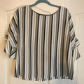 W5 Striped blouse with short bell sleeve, Size Medium by Vanessa Jane