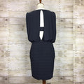 Cache Charcoal Gray Dress w/ Beaded Appliqué Size 4 by Vanessa Jane