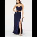 B Darlin Juniors 2-Pc. Lace-Back Slit Gown by Vanessa Jane