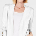 Jm Collection Petite Open-Front Cardigan, Eggshell, Size PP by Vanessa Jane