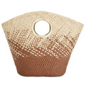 Inc Straw Two-Tone Large Straw Bag Summer Beach Tote Bag by Vanessa Jane