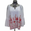 Thalia Sodi Embroidered Keyhole Top, Size Medium by Vanessa Jane