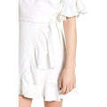 WAYF Women's Kaitlyn White Ruffle Wrap Dress, Size Small by Vanessa Jane
