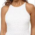 Aqua Womens Lace Midi Halter Dress by Vanessa Jane