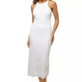 Aqua Womens Lace Midi Halter Dress by Vanessa Jane