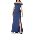 Adrianna Papell Womens Metallic Jacquard Gown by Vanessa Jane