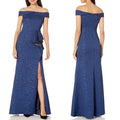 Adrianna Papell Womens Metallic Jacquard Gown by Vanessa Jane