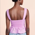 Free People I Want You Babe Electric Bloom Eyelet Tank Top, Sz Medium by Vanessa Jane