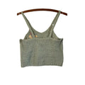 Crave Fame Womens Sage Green Open Knit Soft Embroidered Floral Crop Tank Top XL by Vanessa Jane