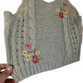 Crave Fame Womens Sage Green Open Knit Soft Embroidered Floral Crop Tank Top XL by Vanessa Jane