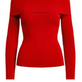 Lauren Ralph Lauren Off-the-Shoulder Sweater – Lipstick Red by Vanessa Jane