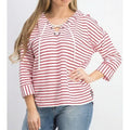 Style and Co Striped Lace-up Hoodie by Vanessa Jane