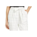 Bar III Belted Windowpane Slim Straight-Leg Pants,Size 14 by Vanessa Jane