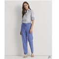 Lauren Ralph Lauren Cropped Georgette Pants – Blue Loch, Size Large by Vanessa Jane