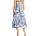 Aqua Printed Cutout Halter MIDI Dress, Size XS by Vanessa Jane
