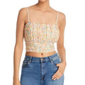 Aqua Cotton Printed Cropped Top by Vanessa Jane
