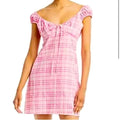 Wayf Plaid Off-the-Shoulder Mini Dress by Vanessa Jane