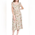 En Saison Maris Floral a-Line Dress in Sage, Size Medium by Vanessa Jane