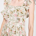 En Saison Maris Floral a-Line Dress in Sage, Size Medium by Vanessa Jane