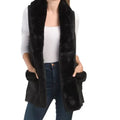 MARTHA STEWART Faux Fur Fleece Vest, Size Medium by Vanessa Jane