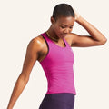 Peloton Pink Cadent Cropped Racer Tank Top, XL by Vanessa Jane
