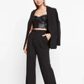 Express Body Contour Womens Faux Leather Cropped Top, Medium by Vanessa Jane