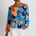 Ralph Lauren Floral Womens Multicolor Ruffle Peplum Off the Shoulder top, size M by Vanessa Jane