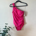 Michael Kors Iconic Solids One Shoulder One-Piece Swimsuit Cerise Size 16 by Vanessa Jane
