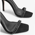 Express Embellished Tubular Ankle Tie Heeled Sandals, Size 9 by Vanessa Jane