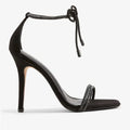 Express Embellished Tubular Ankle Tie Heeled Sandals, Size 9 by Vanessa Jane