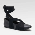 Free People Womens Cece Wrap Ballet Flat, Black, 8.5M by Vanessa Jane