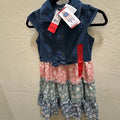 Zunie Denim and Floral Tiered Dress Youth Denim f Size Medium 10/12 by Vanessa Jane