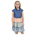 Zunie Denim and Floral Tiered Dress Youth Denim f Size Medium 10/12 by Vanessa Jane