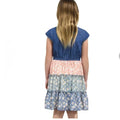 Zunie Denim and Floral Tiered Dress Youth Denim f Size Medium 10/12 by Vanessa Jane