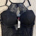 Adore me black lace bodysuit bustier, Size Medium by Vanessa Jane