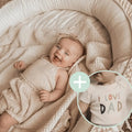 Macrame Oval Play Mat & Love Dad Bodysuit Bundle by Finn + Emma