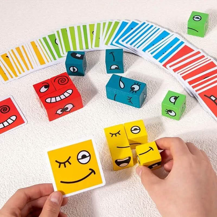 Magic Face-Changing Wooden Cube Building Blocks Set by DailySale