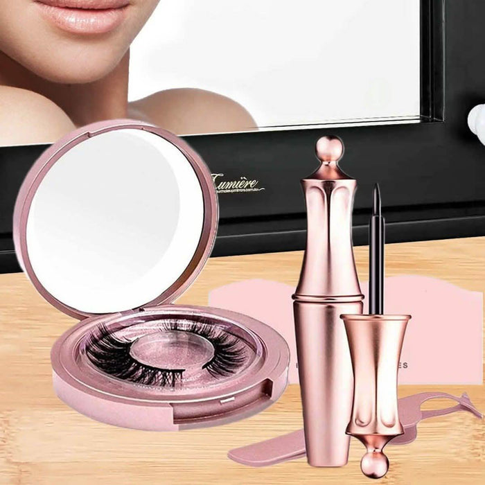 Magnetic Eyeliner with 3D Magnetic Eyelashes & Tweezers Kit by DailySale