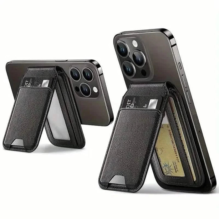 Magnetic PU Leather RFID Blocking Flip Kickstand Credit Slots Wallet Credit Cell Case Card Cover Slot Card Holder for Back of IPhone by DailySale
