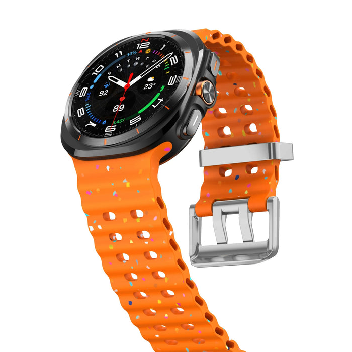 Ocean Silicone Samsung Galaxy 7 Ultra Watch Band Silver Buckle 47MM by Arleathercraft