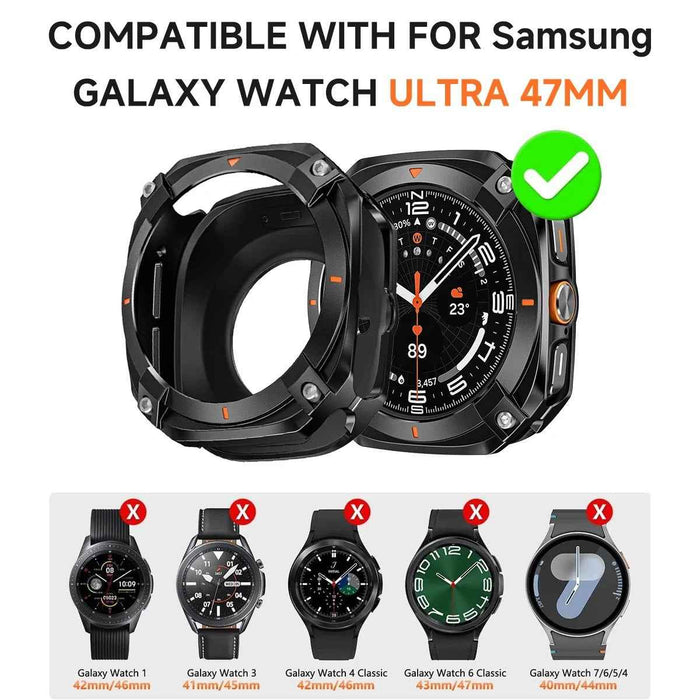 Armor Aluminium Samsung Galaxy Watch 7 Ultra 47MM Case by Arleathercraft