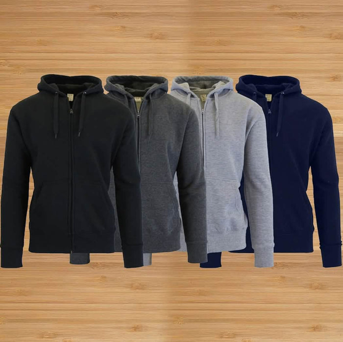 3-Pack Men's Slim-Fit Fleece-Lined Zip Hoodie by DailySale
